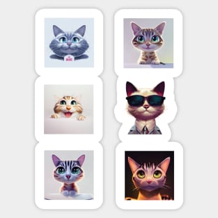 Funny and Cute Cat and Kitten Sticker Pack Sticker